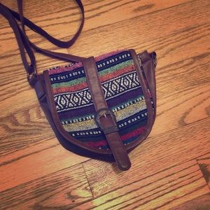 Brown Crossbody Tribal Print purse